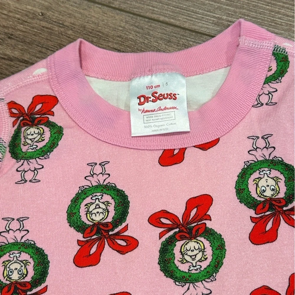 New Hanna Andersson Dr. Seuss Grinch Cindy Lou Who Girls 5 Pajama Set